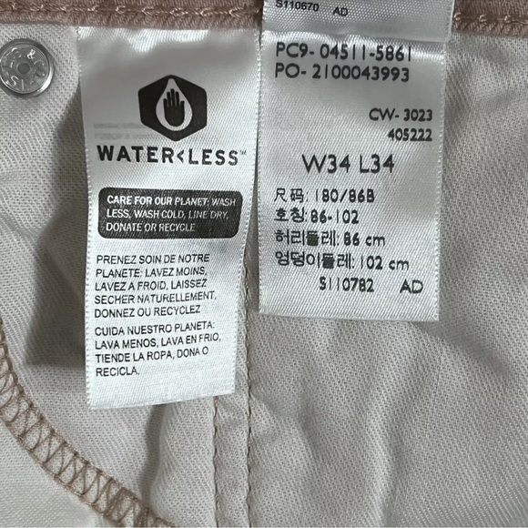 Levis 511 Slim Stretch Ease Salmon Pink Denim Jeans - Picture 10 of 10